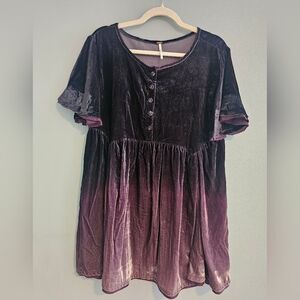 Free People Velvet Ombre Tunic in Plum | S